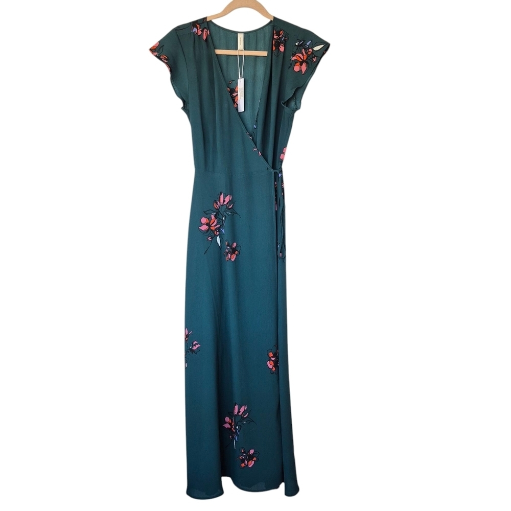 Gentle Fawn Teal Floral Maxi Dress
